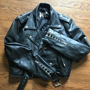 Vintage Punk Leather Moto Jacket
